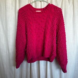 Cozy Hot Pink Knit Sweater